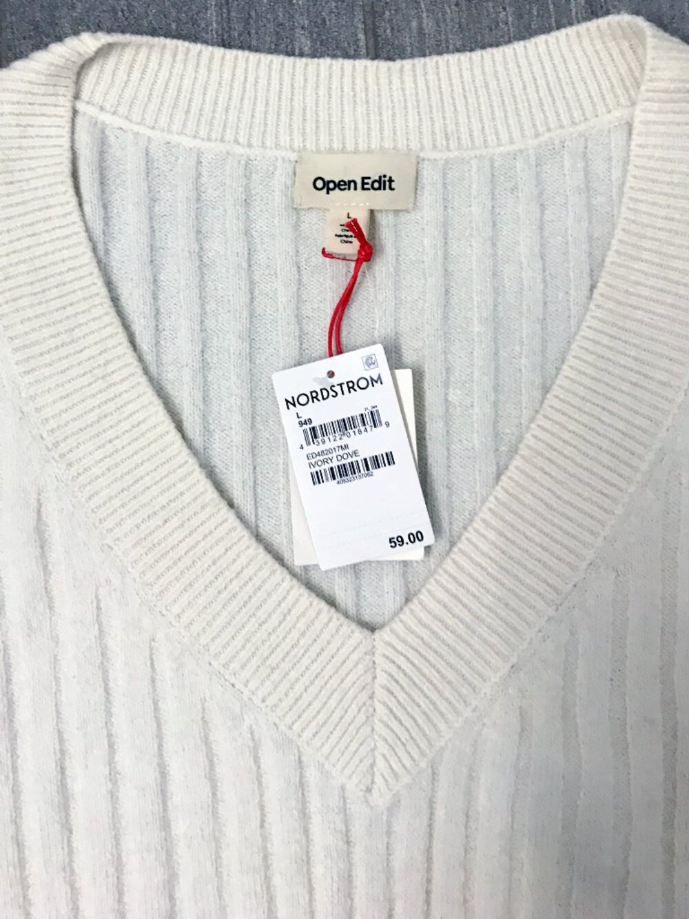 Nordstrom Open Edit Cotton Blend Sweater Large Cropped Sweater NWT $59 Orig.